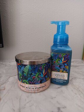 Bath and Body Works Sweet Kiwi and Starfruit Candle and Soap